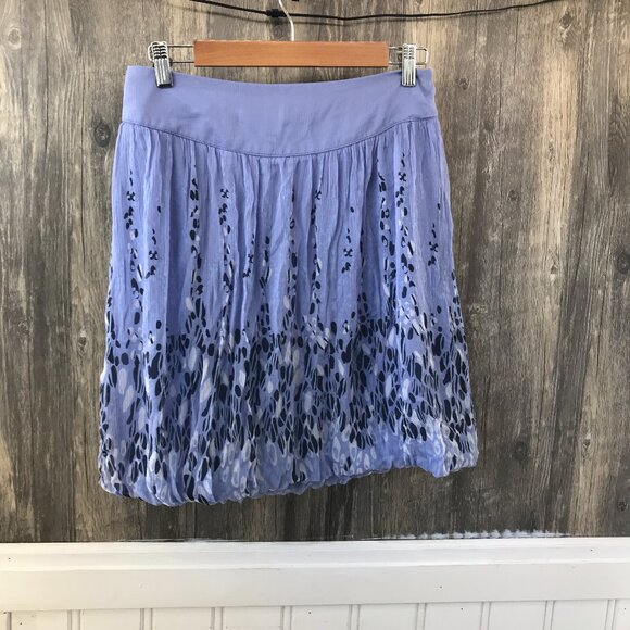 Express Design Studio periwinkle 100% silk bubble hem skirt size 6 - Picture 1 of 5
